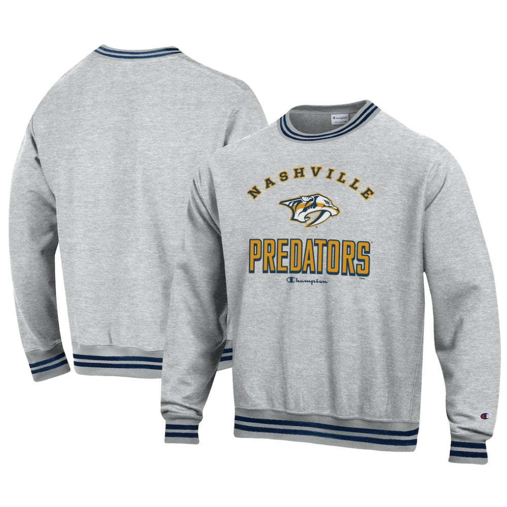 Nashville Predators Champion Reverse Weave Yarn Dye Pullover Sweatshirt - Heather Gray - NHL