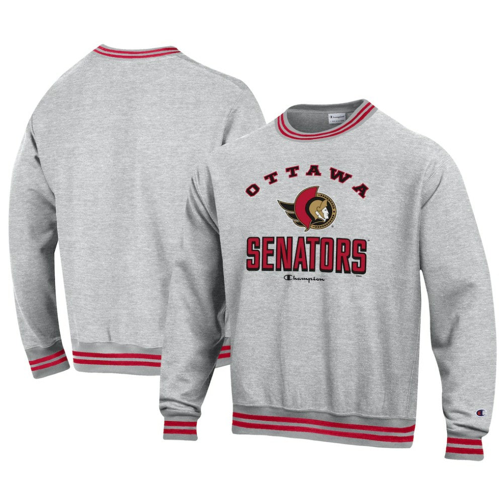 Ottawa Senators Champion Reverse Weave Yarn Dye Pullover Sweatshirt - Heather Gray - NHL