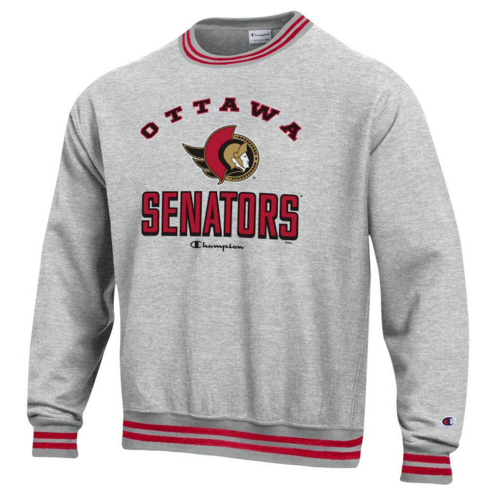 Ottawa Senators Champion Reverse Weave Yarn Dye Pullover Sweatshirt - Heather Gray - NHL