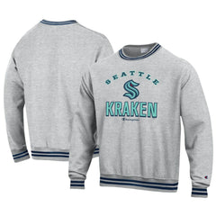 Seattle Kraken Champion Reverse Weave Yarn Dye Pullover Sweatshirt - Heather Gray - NHL