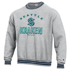 Seattle Kraken Champion Reverse Weave Yarn Dye Pullover Sweatshirt - Heather Gray - NHL