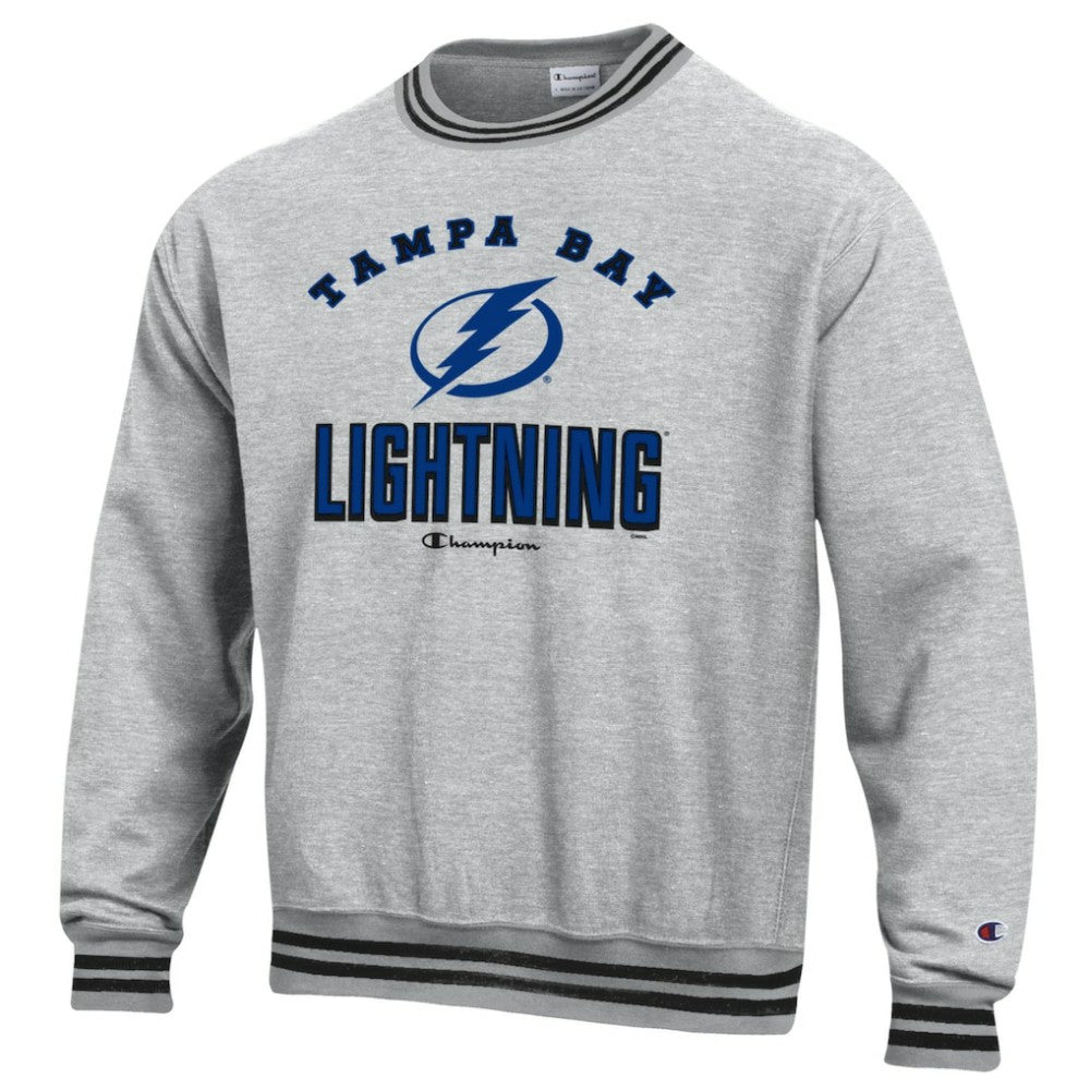 Tampa Bay Lightning Champion Reverse Weave Yarn Dye Pullover Sweatshirt - Heather Gray - NHL