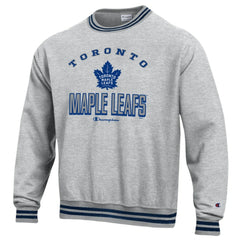 Toronto Maple Leafs Champion Reverse Weave Yarn Dye Pullover Sweatshirt - Heather Gray - NHL