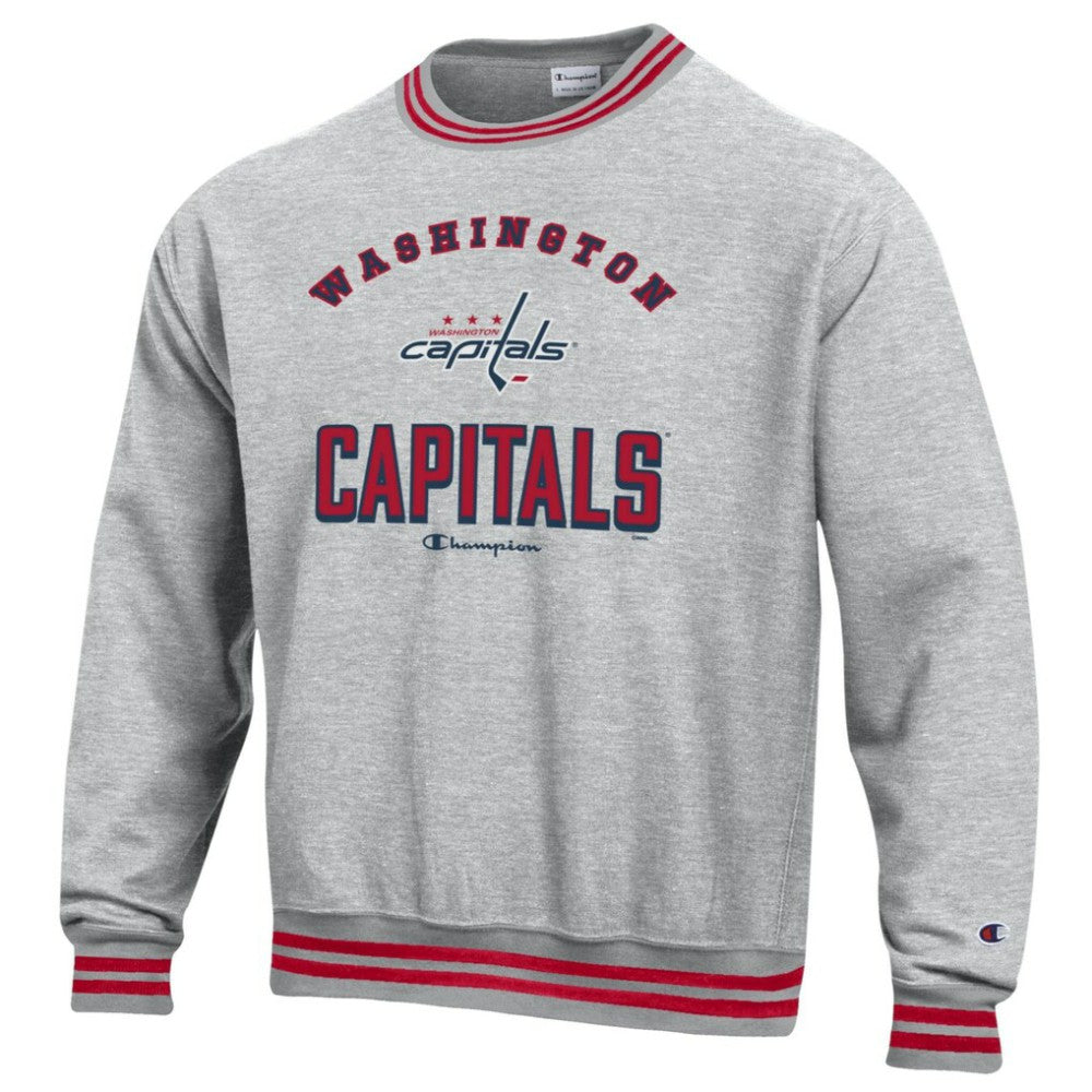 Washington Capitals Champion Reverse Weave Yarn Dye Pullover Sweatshirt - Heather Gray - NHL