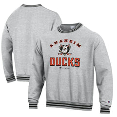 Anaheim Ducks Champion Reverse Weave Yarn Dye Pullover Sweatshirt - Heather Gray - NHL