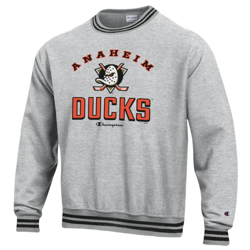 Anaheim Ducks Champion Reverse Weave Yarn Dye Pullover Sweatshirt - Heather Gray - NHL