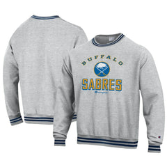 Buffalo Sabres Champion Reverse Weave Yarn Dye Pullover Sweatshirt - Heather Gray - NHL