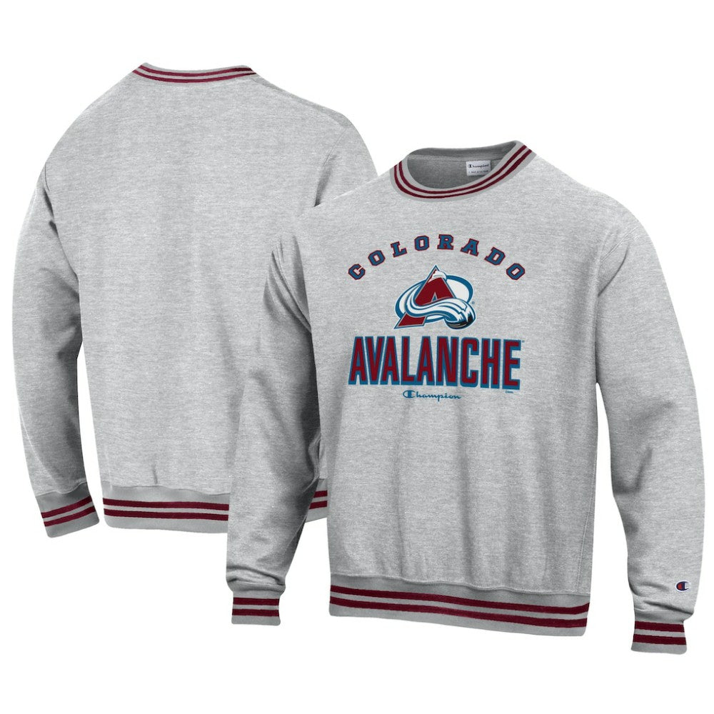 Colorado Avalanche Champion Reverse Weave Yarn Dye Pullover Sweatshirt - Heather Gray - NHL