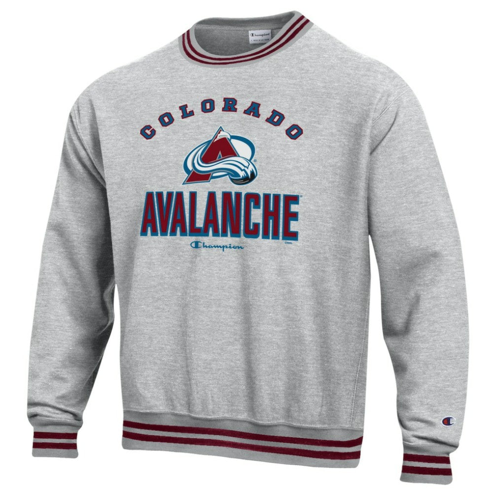 Colorado Avalanche Champion Reverse Weave Yarn Dye Pullover Sweatshirt - Heather Gray - NHL