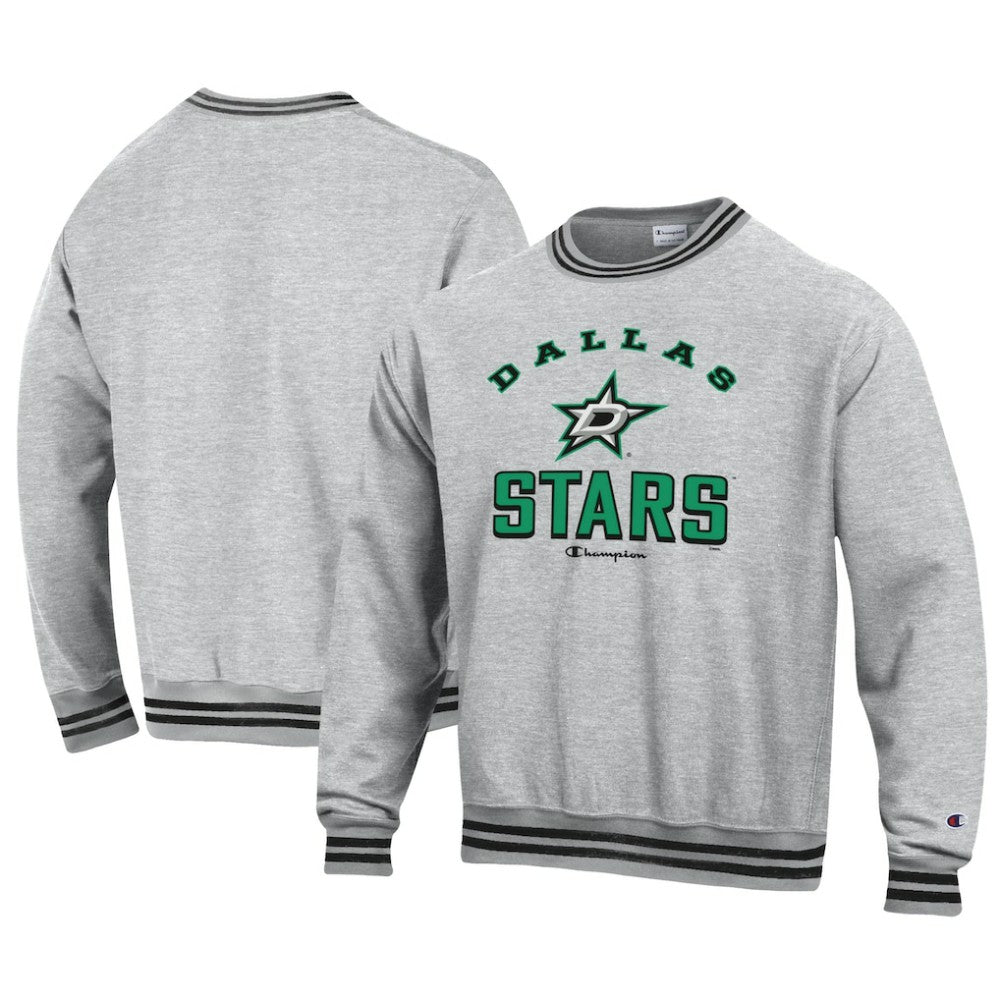 Dallas Stars Champion Reverse Weave Yarn Dye Pullover Sweatshirt - Heather Gray - NHL