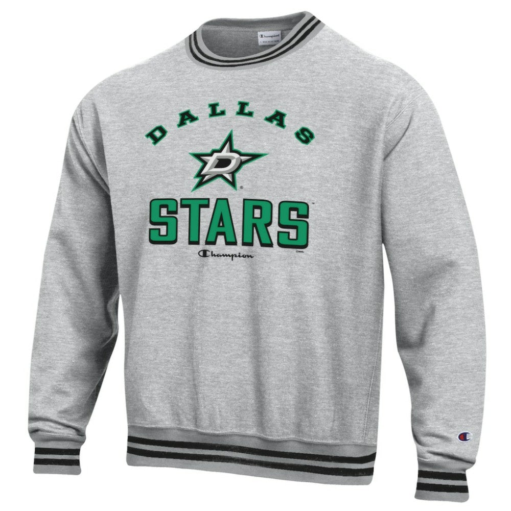 Dallas Stars Champion Reverse Weave Yarn Dye Pullover Sweatshirt - Heather Gray - NHL