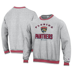 Florida Panthers Champion Reverse Weave Yarn Dye Pullover Sweatshirt - Heather Gray - NHL