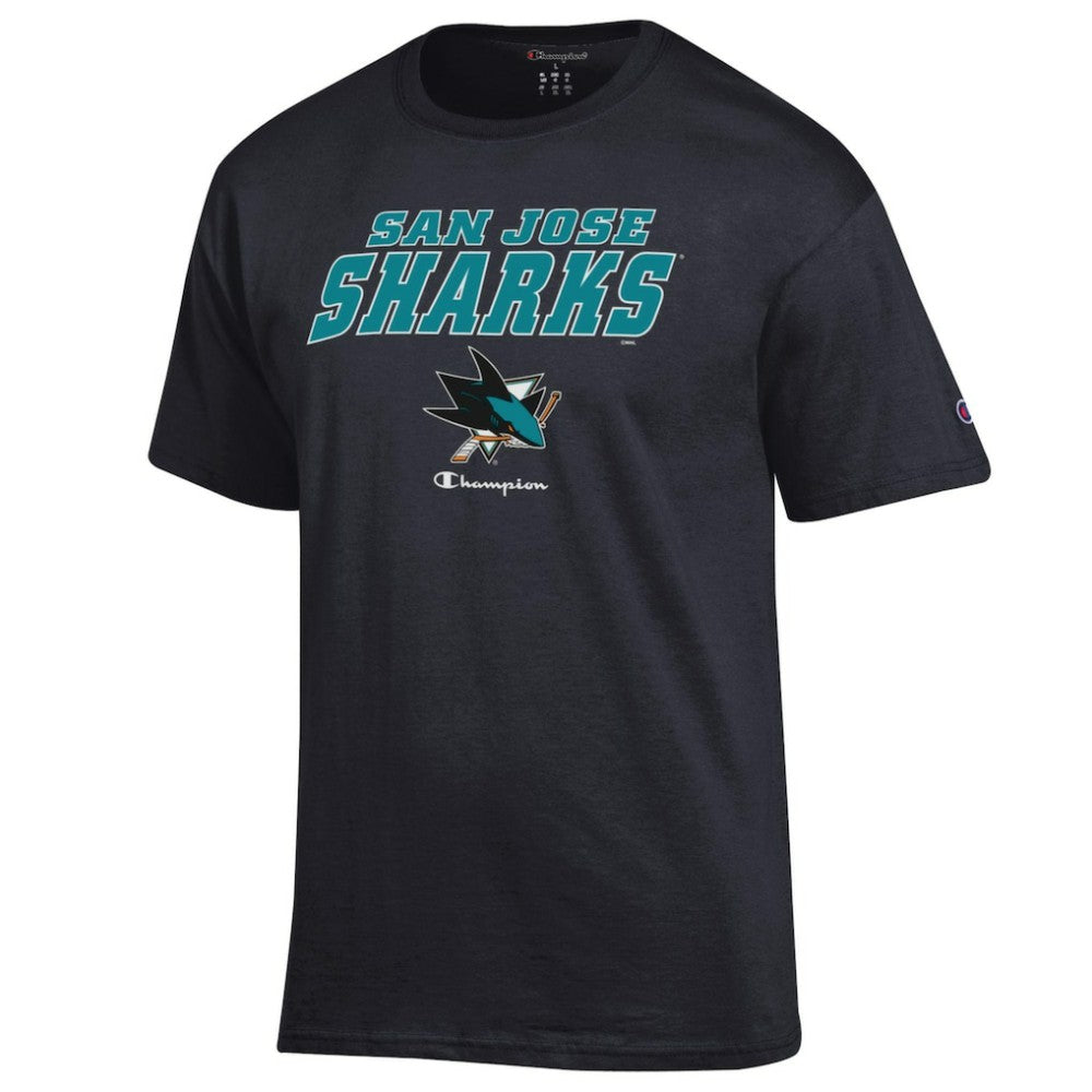 San Jose Sharks Champion Jersey T-Shirt - Black - NHL