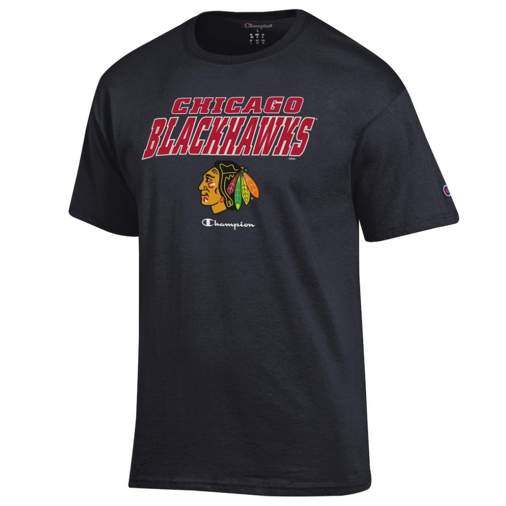 Chicago Blackhawks Champion Jersey T-Shirt - Black - NHL