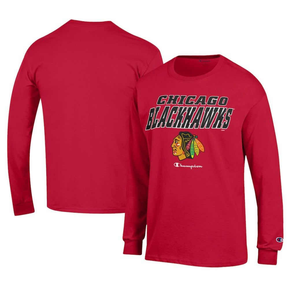 Chicago Blackhawks Champion Long-Sleeve Jersey T-Shirt - Red - NHL