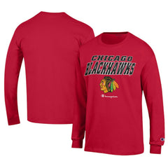 Chicago Blackhawks Champion Long-Sleeve Jersey T-Shirt - Red - NHL