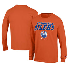 Edmonton Oilers Champion Long-Sleeve Jersey T-Shirt - Orange - NHL