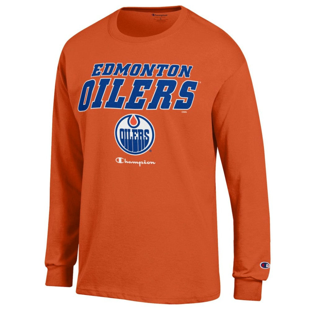 Edmonton Oilers Champion Long-Sleeve Jersey T-Shirt - Orange - NHL
