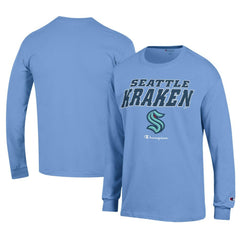 Seattle Kraken Champion Long-Sleeve Jersey T-Shirt - Light Blue - NHL