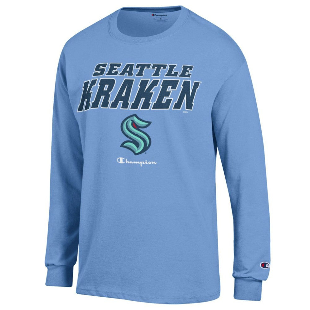 Seattle Kraken Champion Long-Sleeve Jersey T-Shirt - Light Blue - NHL