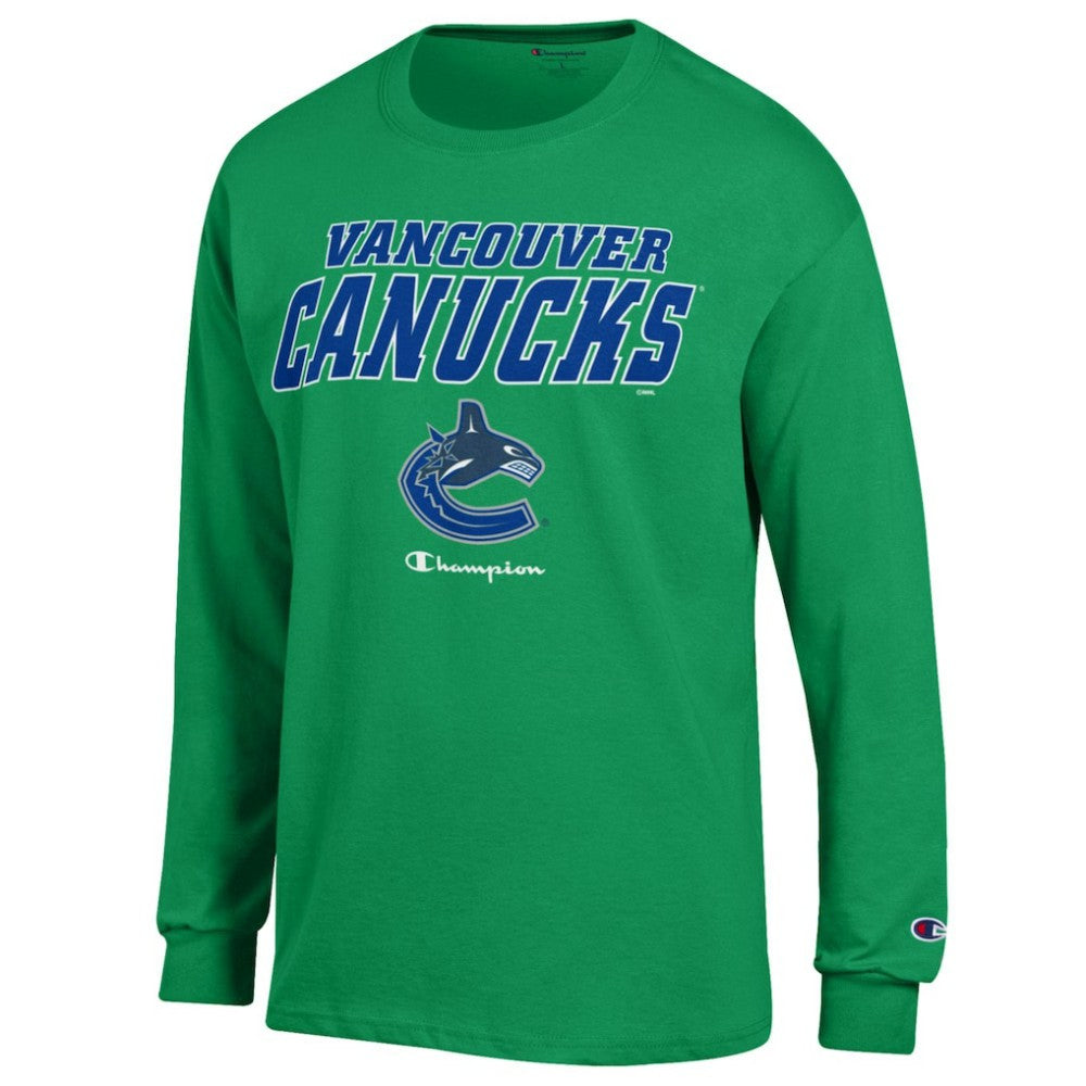 Vancouver Canucks Champion Long-Sleeve Jersey T-Shirt - Green - NHL