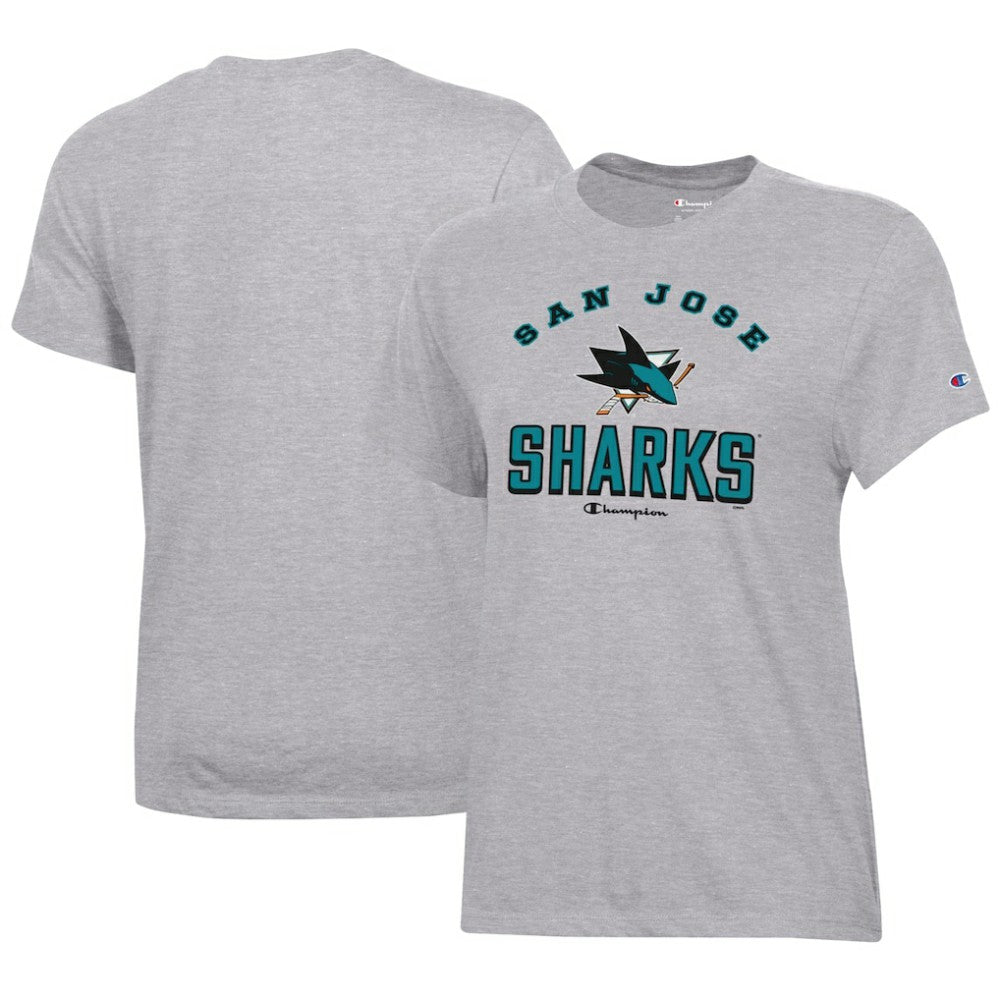 San Jose Sharks Champion Women's Core T-Shirt - Heather Gray - NHL