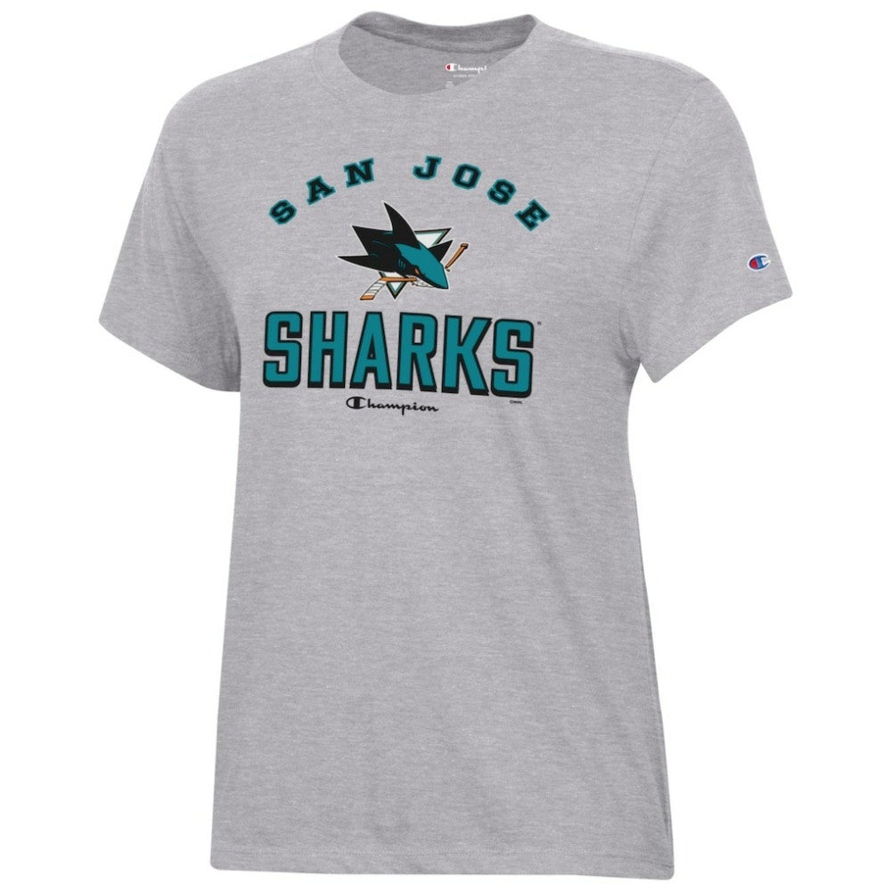 San Jose Sharks Champion Women's Core T-Shirt - Heather Gray - NHL