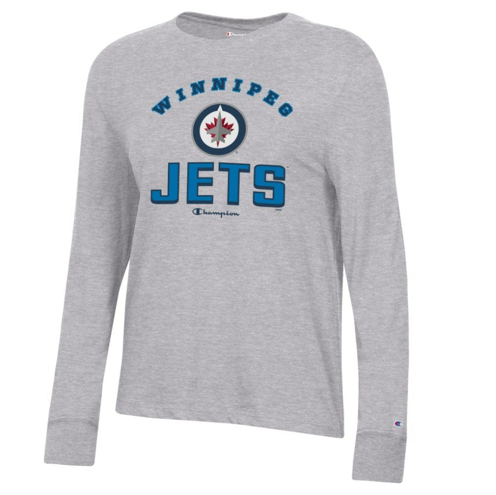 Winnipeg Jets Champion Women's Core Long Sleeve T-Shirt - Heather Gray - NHL