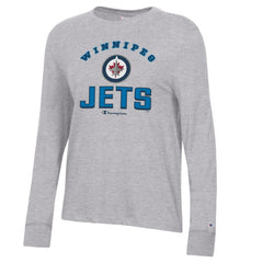 Winnipeg Jets Champion Women's Core Long Sleeve T-Shirt - Heather Gray - NHL