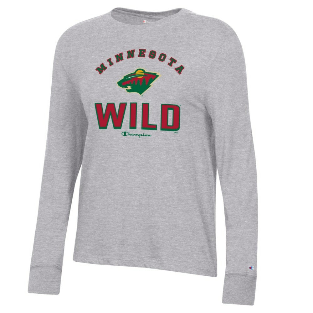 Minnesota Wild Champion Women's Core Long Sleeve T-Shirt - Heather Gray - NHL