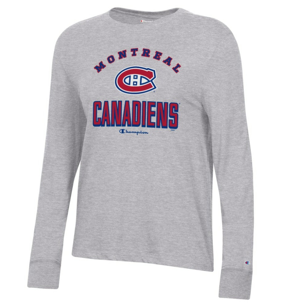 Montreal Canadiens Champion Women's Core Long Sleeve T-Shirt - Heather Gray - NHL