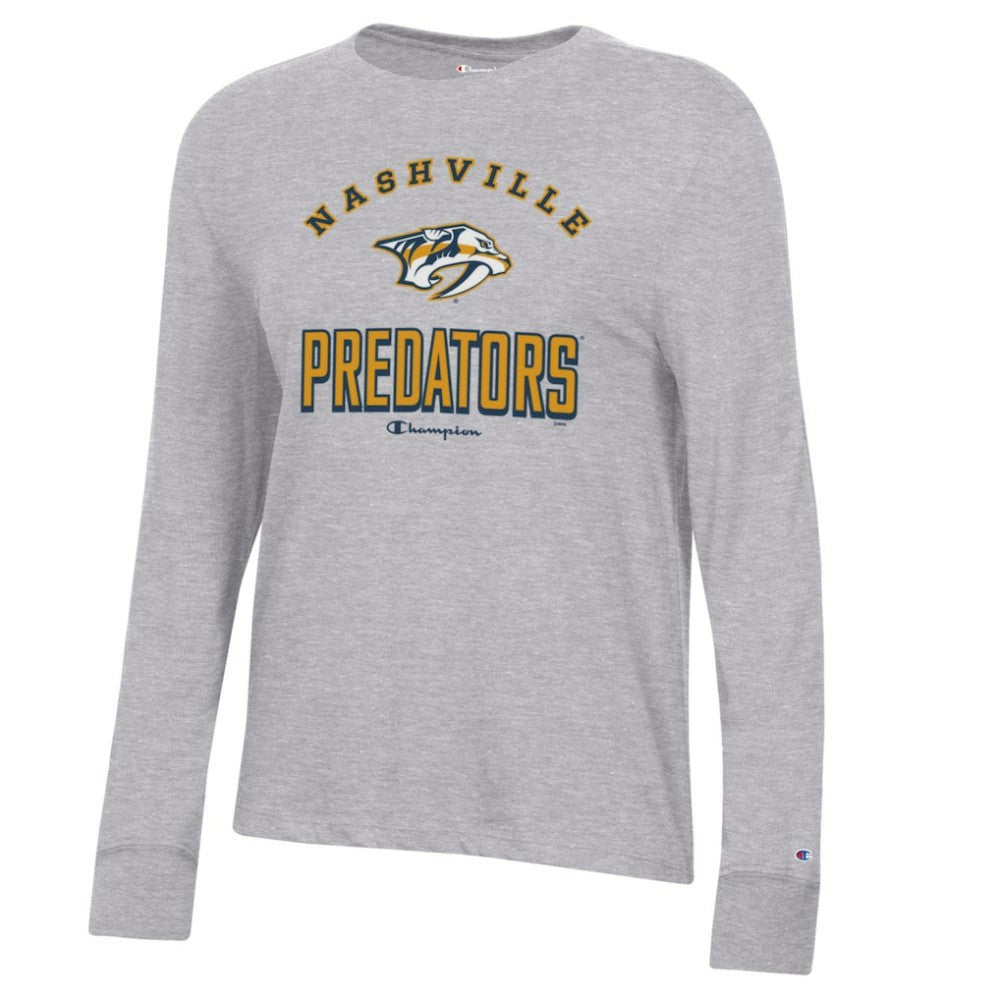 Nashville Predators Champion Women's Core Long Sleeve T-Shirt - Heather Gray - NHL