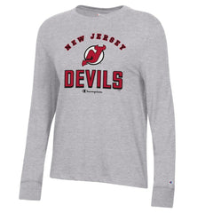 New Jersey Devils Champion Women's Core Long Sleeve T-Shirt - Heather Gray - NHL
