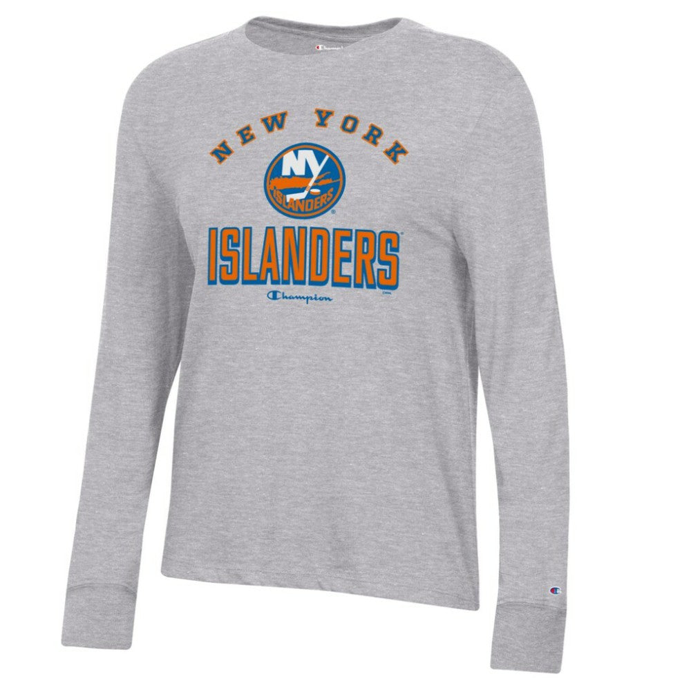 New York Islanders Champion Women's Core Long Sleeve T-Shirt - Heather Gray - NHL