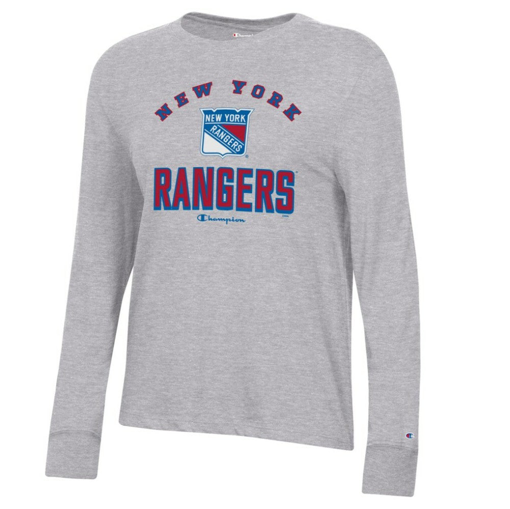 New York Rangers Champion Women's Core Long Sleeve T-Shirt - Heather Gray - NHL