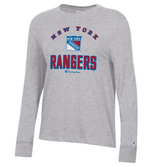 New York Rangers Champion Women's Core Long Sleeve T-Shirt - Heather Gray - NHL
