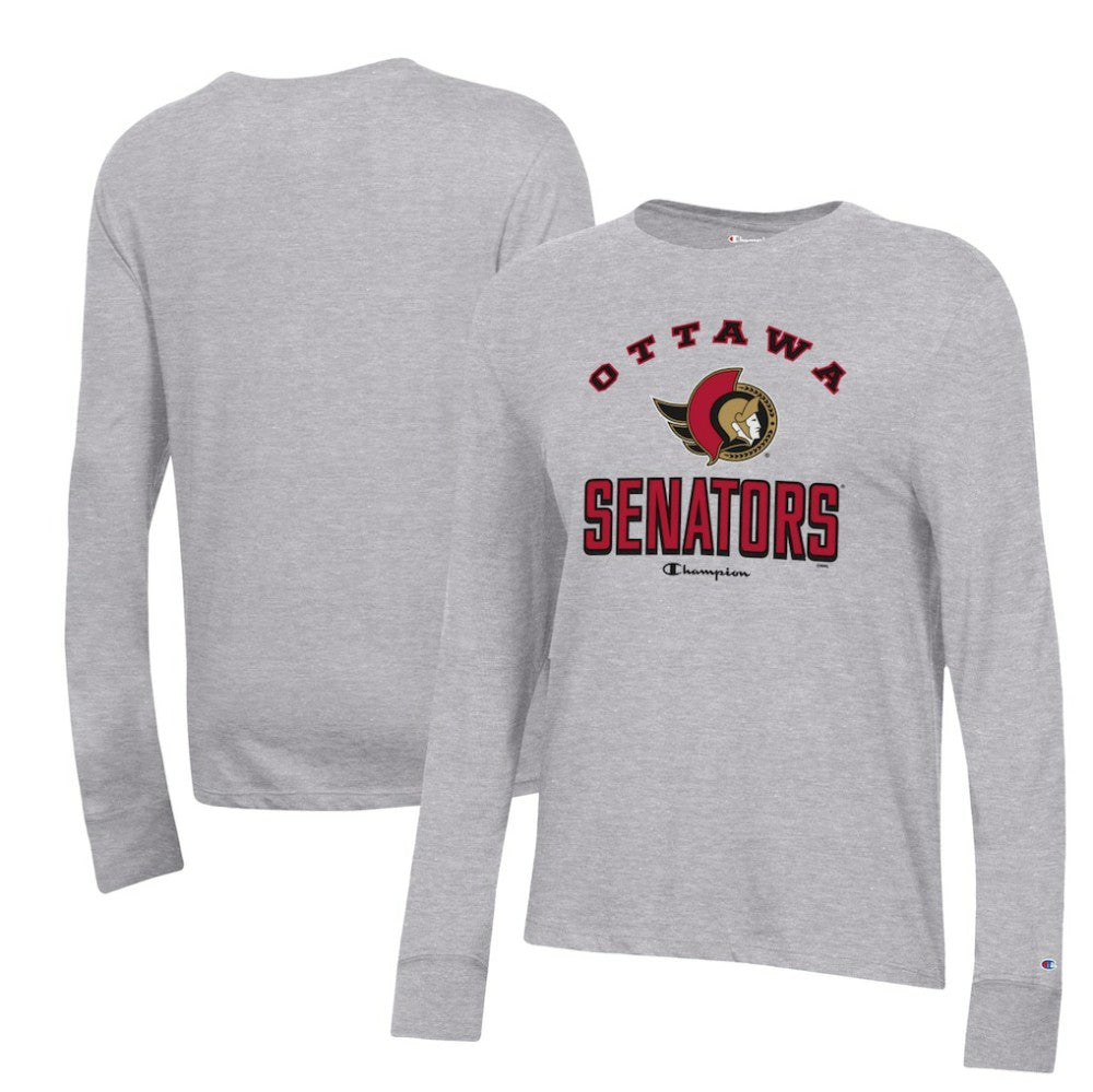 Ottawa Senators Champion Women's Core Long Sleeve T-Shirt - Heather Gray - NHL