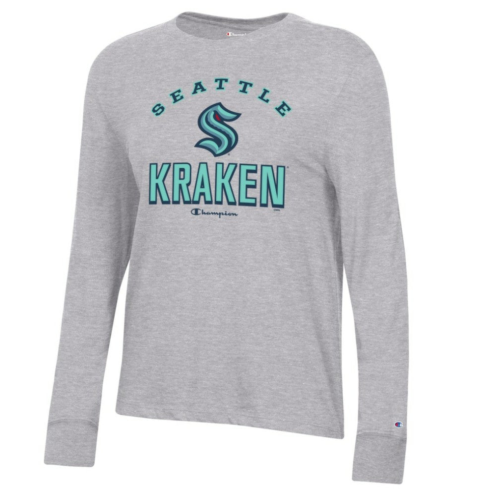 Seattle Kraken Champion Women's Core Long Sleeve T-Shirt - Heather Gray - NHL