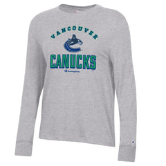 Vancouver Canucks Champion Women's Core Long Sleeve T-Shirt - Heather Gray - NHL