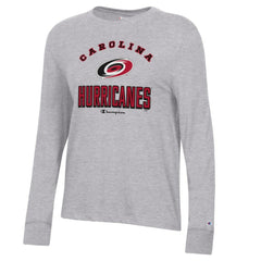 Carolina Hurricanes Champion Women's Core Long Sleeve T-Shirt - Heather Gray - NHL