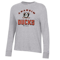 Anaheim Ducks Champion Women's Core Long Sleeve T-Shirt - Heather Gray - NHL