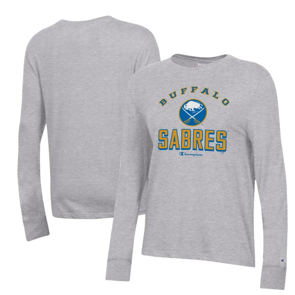 Buffalo Sabres Champion Women's Core Long Sleeve T-Shirt - Heather Gray - NHL