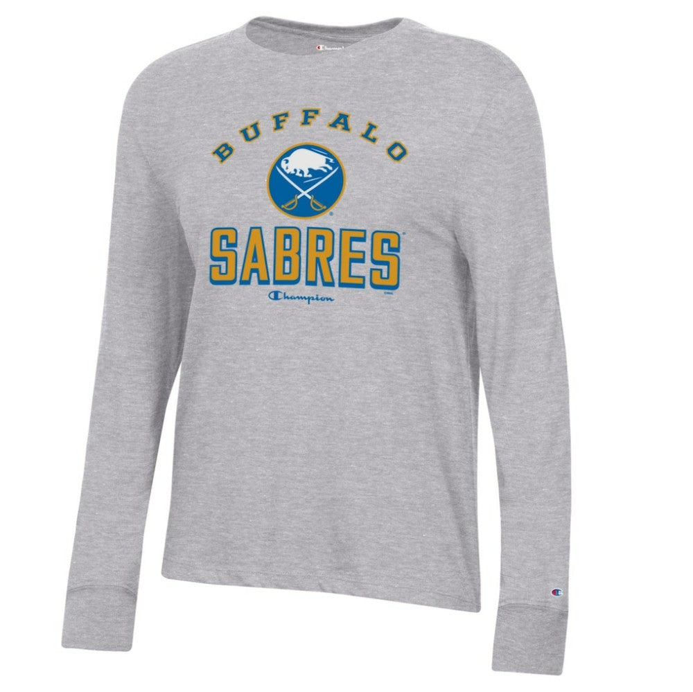 Buffalo Sabres Champion Women's Core Long Sleeve T-Shirt - Heather Gray - NHL