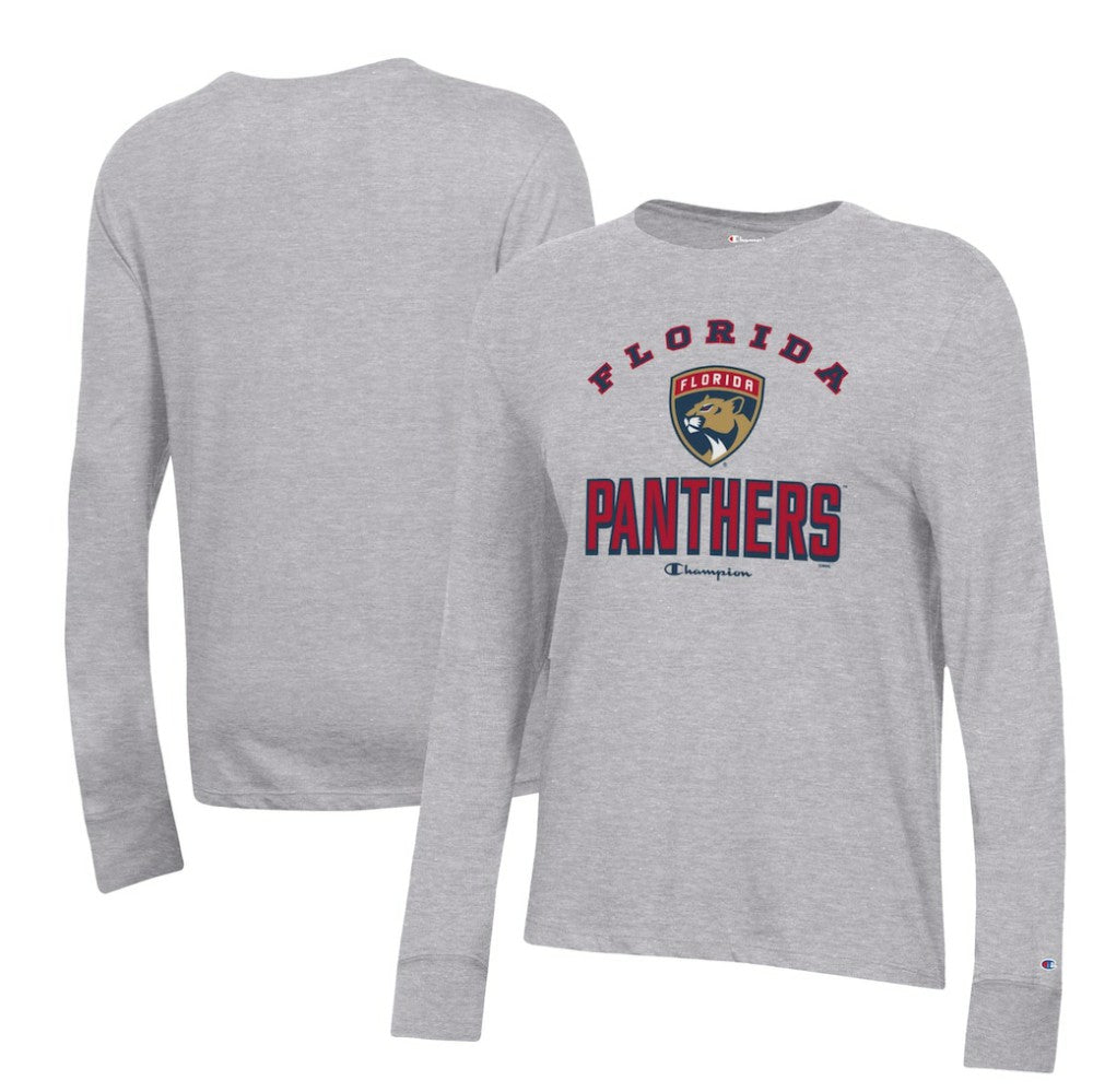 Florida Panthers Champion Women's Core Long Sleeve T-Shirt - Heather Gray - NHL
