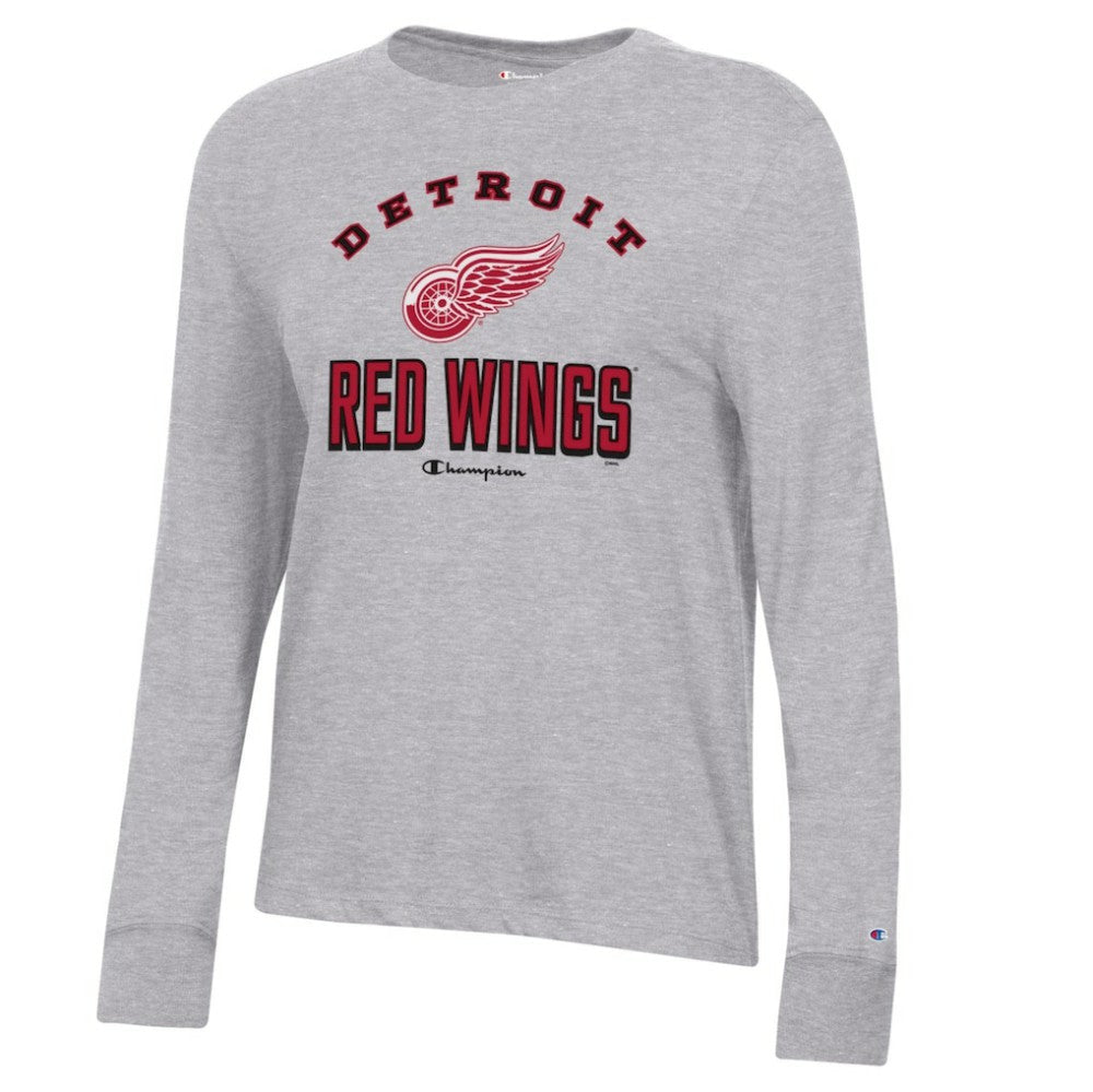 Detroit Red Wings Champion Women's Core Long Sleeve T-Shirt - Heather Gray - NHL