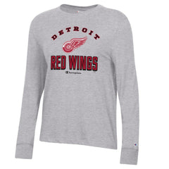 Detroit Red Wings Champion Women's Core Long Sleeve T-Shirt - Heather Gray - NHL