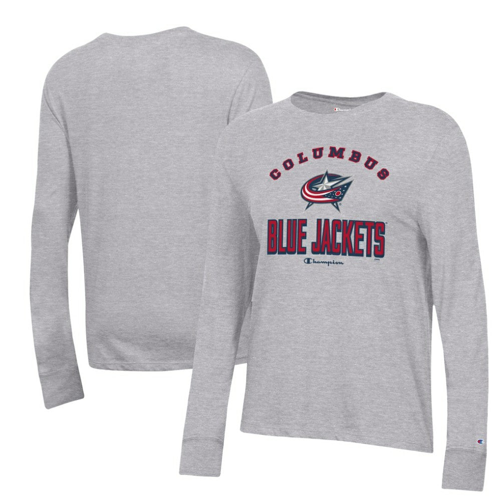 Columbus Blue Jackets Champion Women's Core Long Sleeve T-Shirt - Heather Gray - NHL