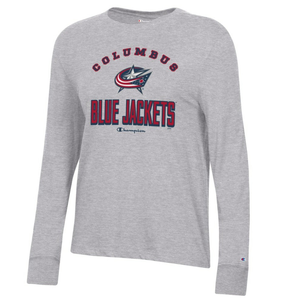 Columbus Blue Jackets Champion Women's Core Long Sleeve T-Shirt - Heather Gray - NHL