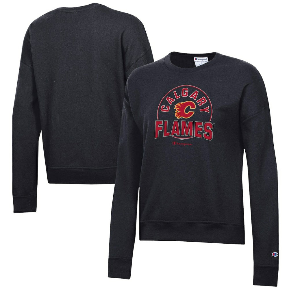 Calgary Flames Champion Women's Powerblend Pullover Sweatshirt - Black - NHL