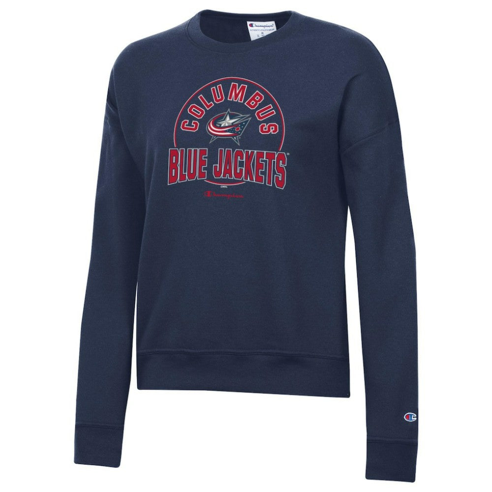 Columbus Blue Jackets Champion Women's Powerblend Pullover Sweatshirt - Navy - NHL